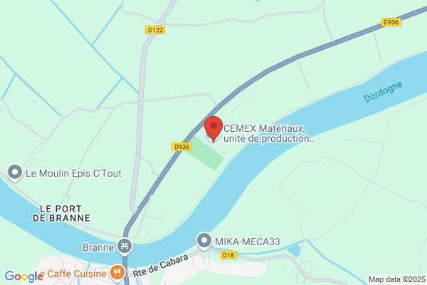 CEMEX Matériaux, Dépôt de Branne